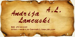 Andrija Lančuški vizit kartica